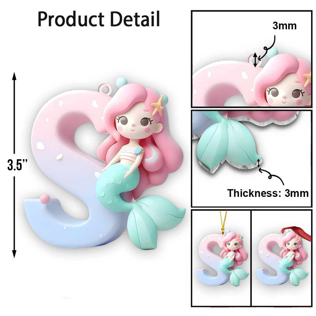 Little Mermaid Letter - Personalized Kid Ornament