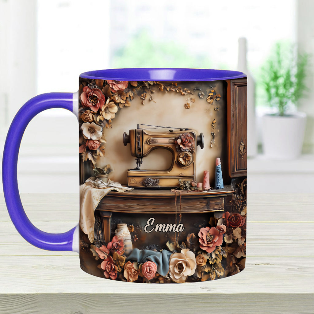 Beautiful Sewing Machine - Personalized Sewing Accent Mug