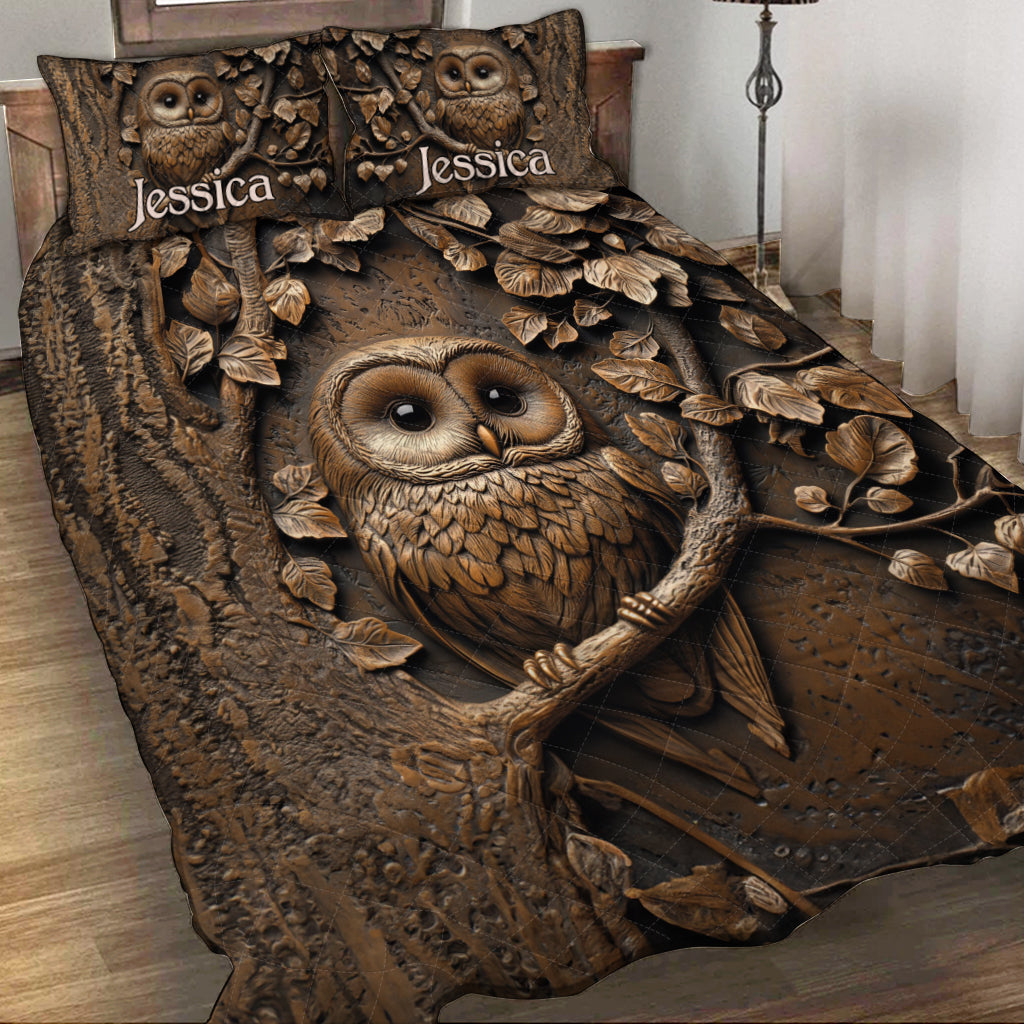 Stunning Owl - Personalized Owl Quilt Set