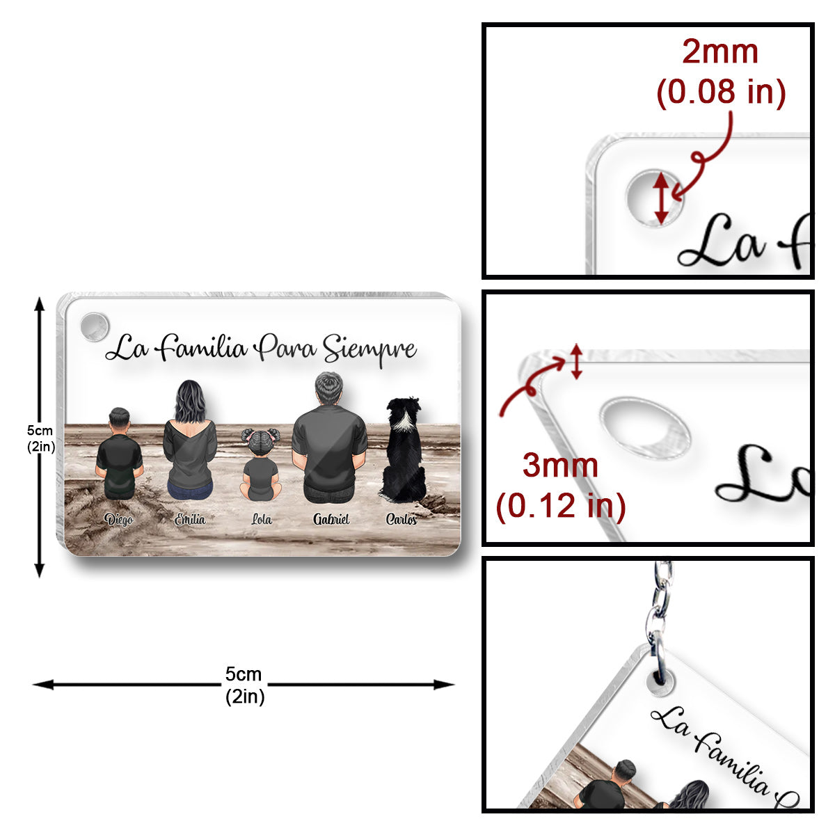 La Familia Para Siempre - Personalized Family Transparent Keychain