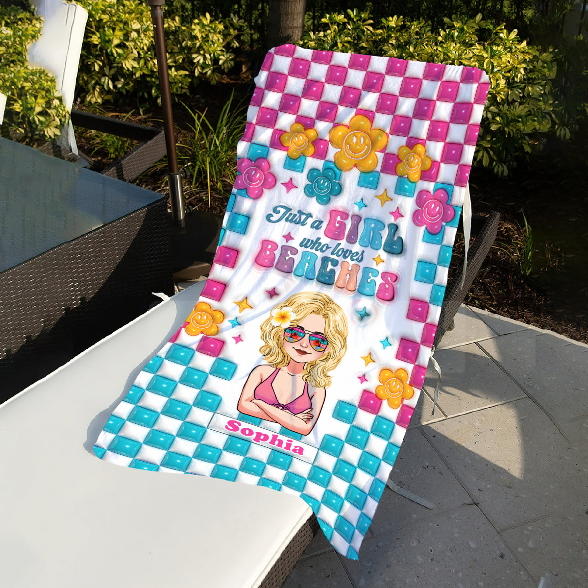 Just A Girl Who Loves Beaches - Personalized Sea Lover Beach Towel