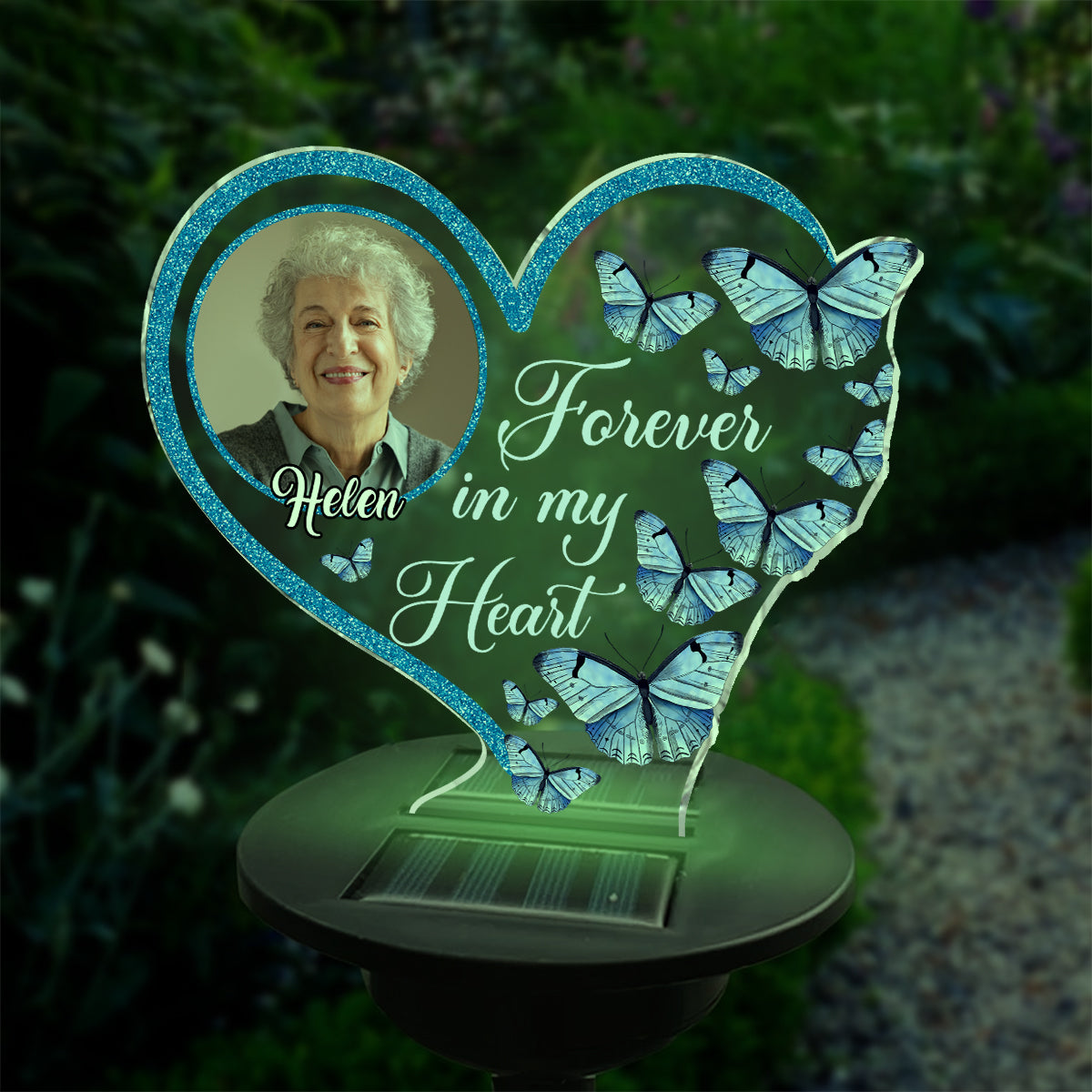 Forever In My Heart - Personalized Memorial Garden Solar Light