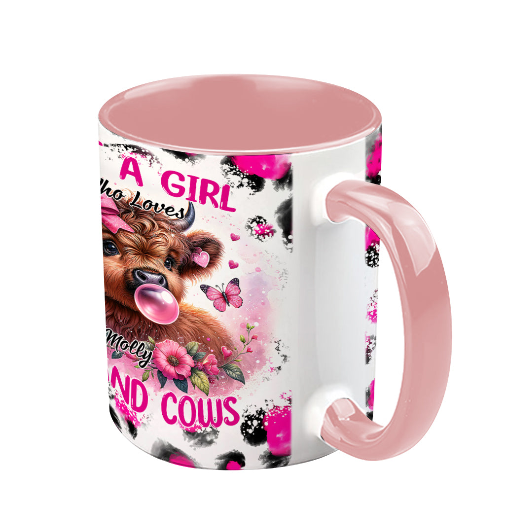 Cute Pink Highland Cow - Personalized Accent Mug