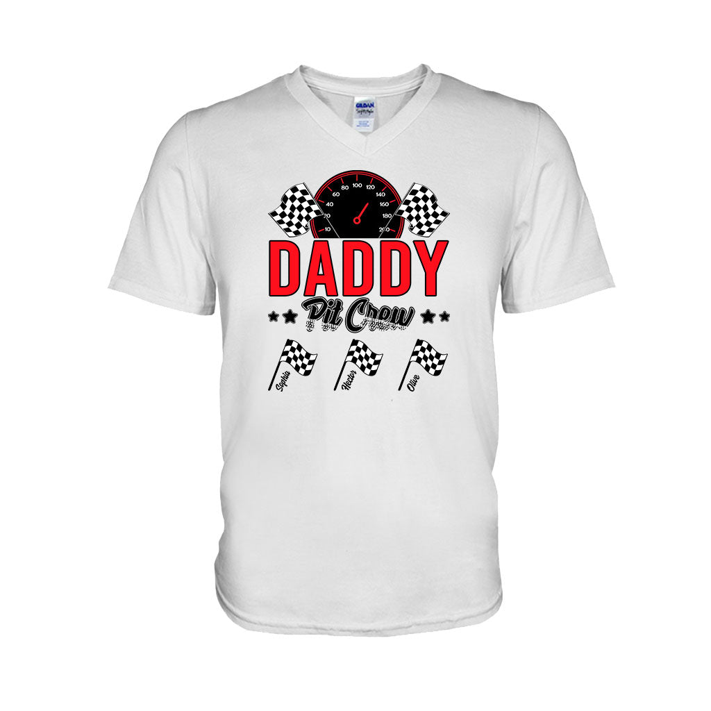 Daddy's Pit Crew Racing Flags - Personalized Racing T-shirt And Hoodie