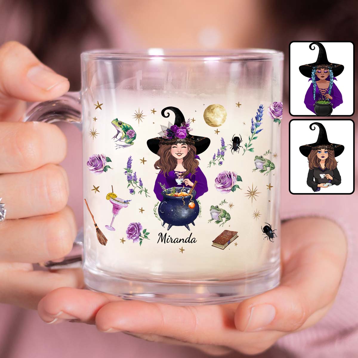 This Witch Needs Coffee Before Any Hocus Pocus - Personalized Witch Glass Mug