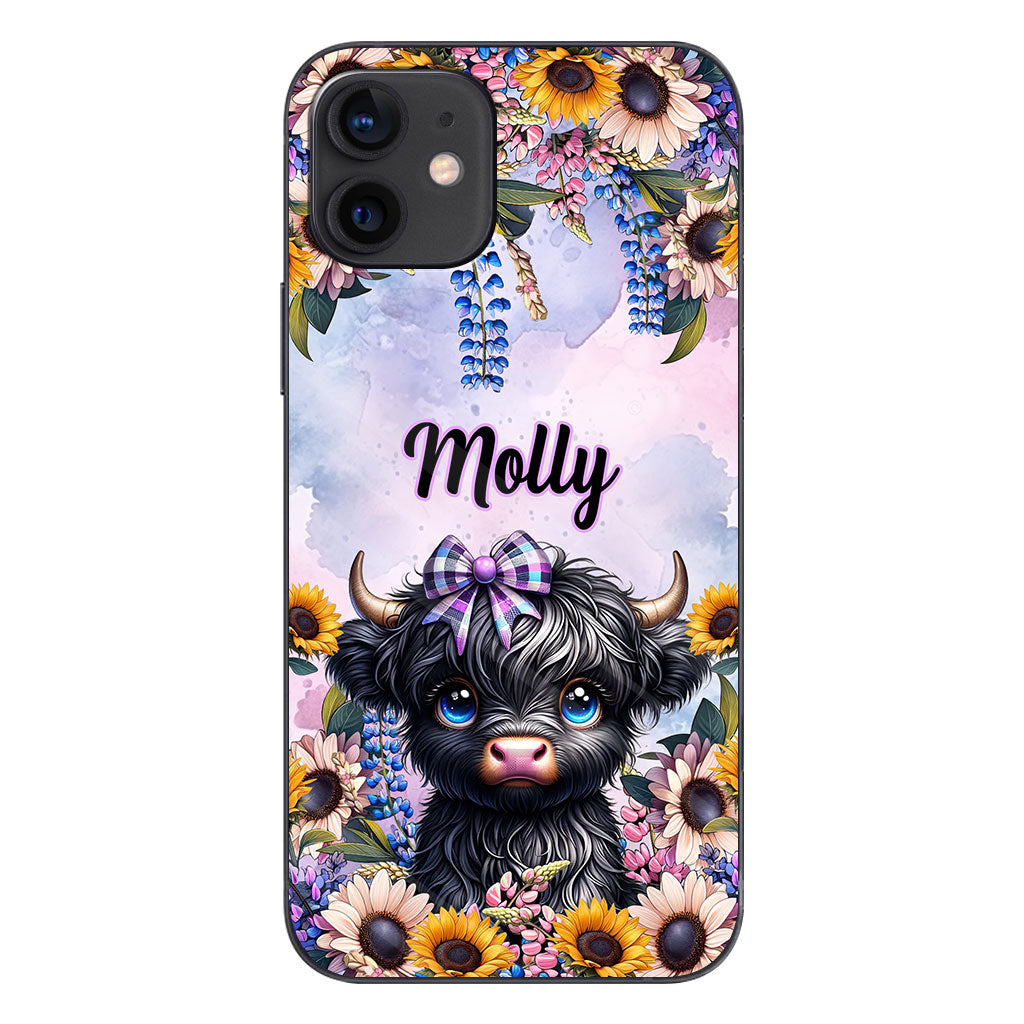 Cute Little Highland Cow - Personalized Phone Case