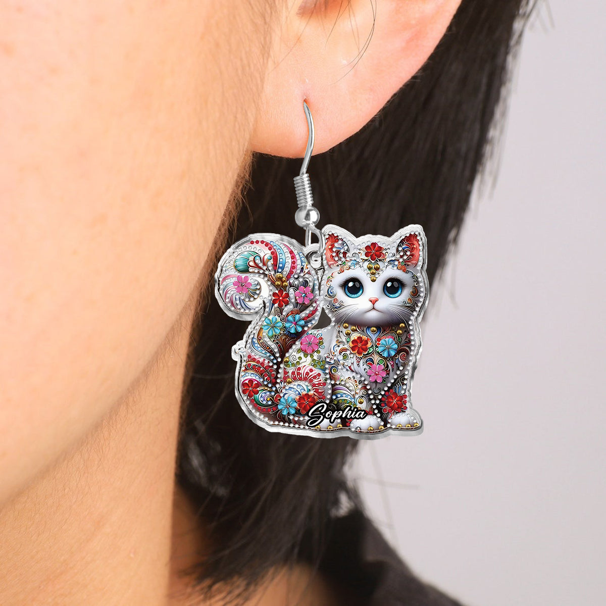 Beautiful Cat - Personalized Cat Earrings