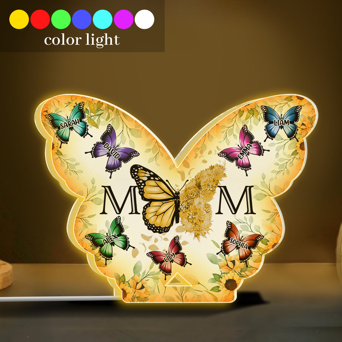 Butterfly Mom - Personalized Mother Shaped Light Box