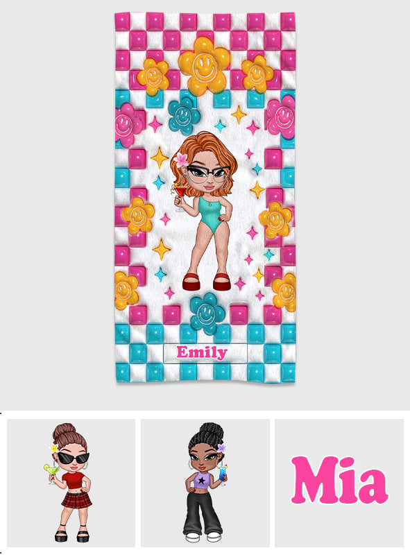 Bestie Forever - Personalized Bestie Beach Towel