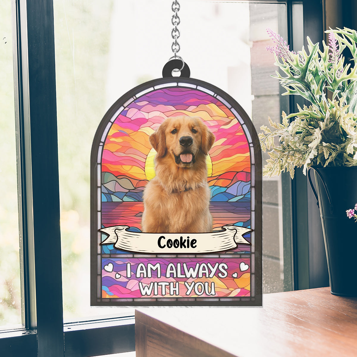 I'm Always With You - Personalized Dog Window Hanging Suncatcher Ornament