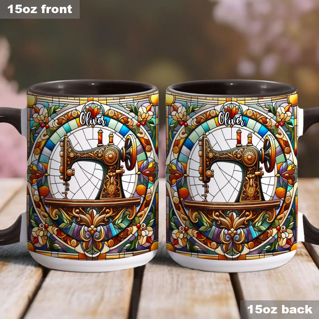 Colorful Sewing Machine - Personalized Sewing Accent Mug