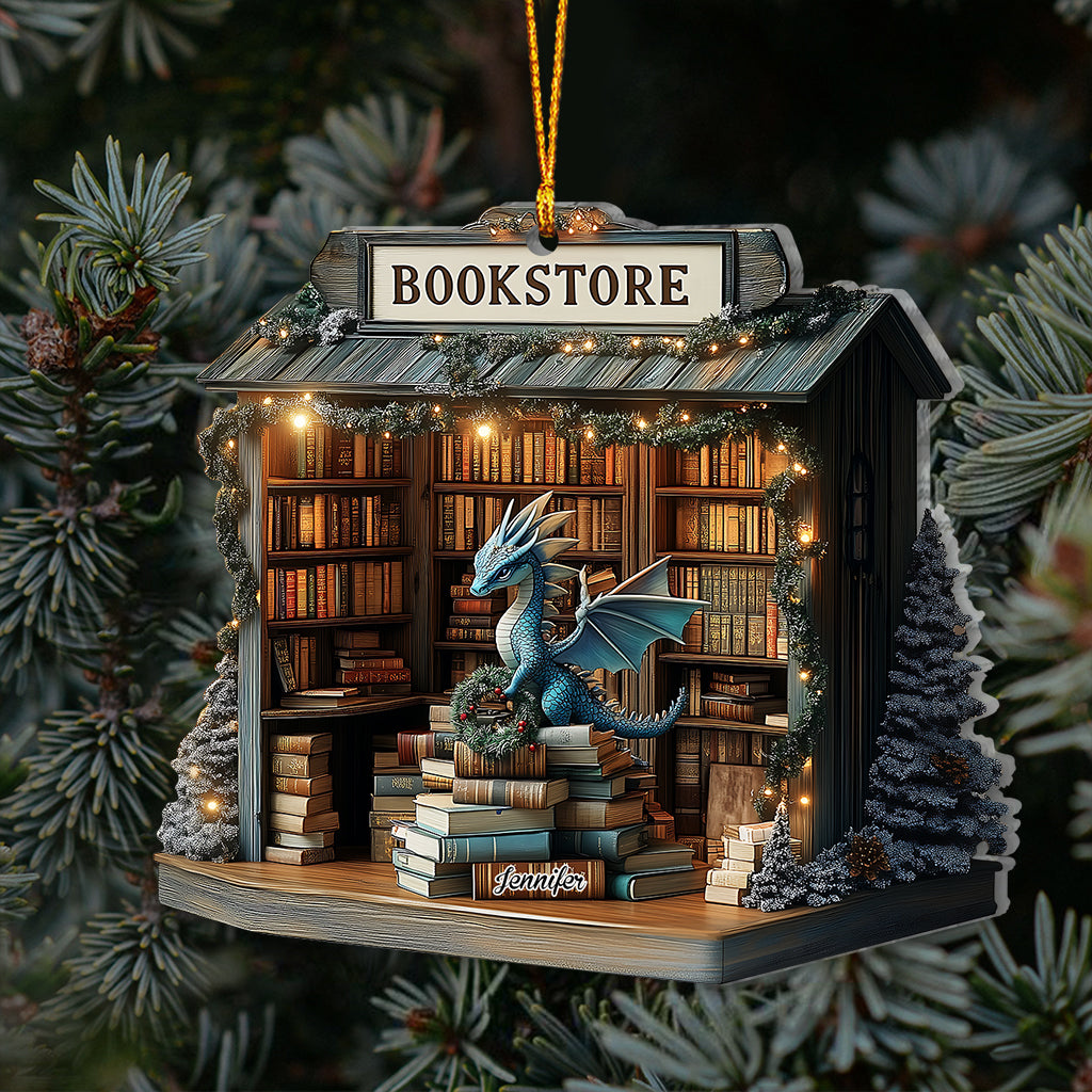Fantasy Bookstore - Personalized Book Ornament