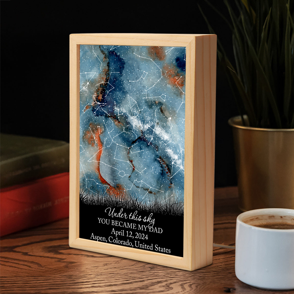 Where Everything Began - Personalized Father Picture Frame Light Box