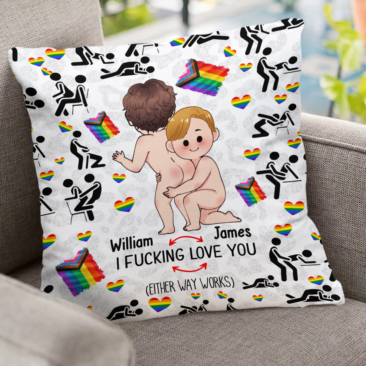 I Love You - Personalized LGBT Support Throw Pillow