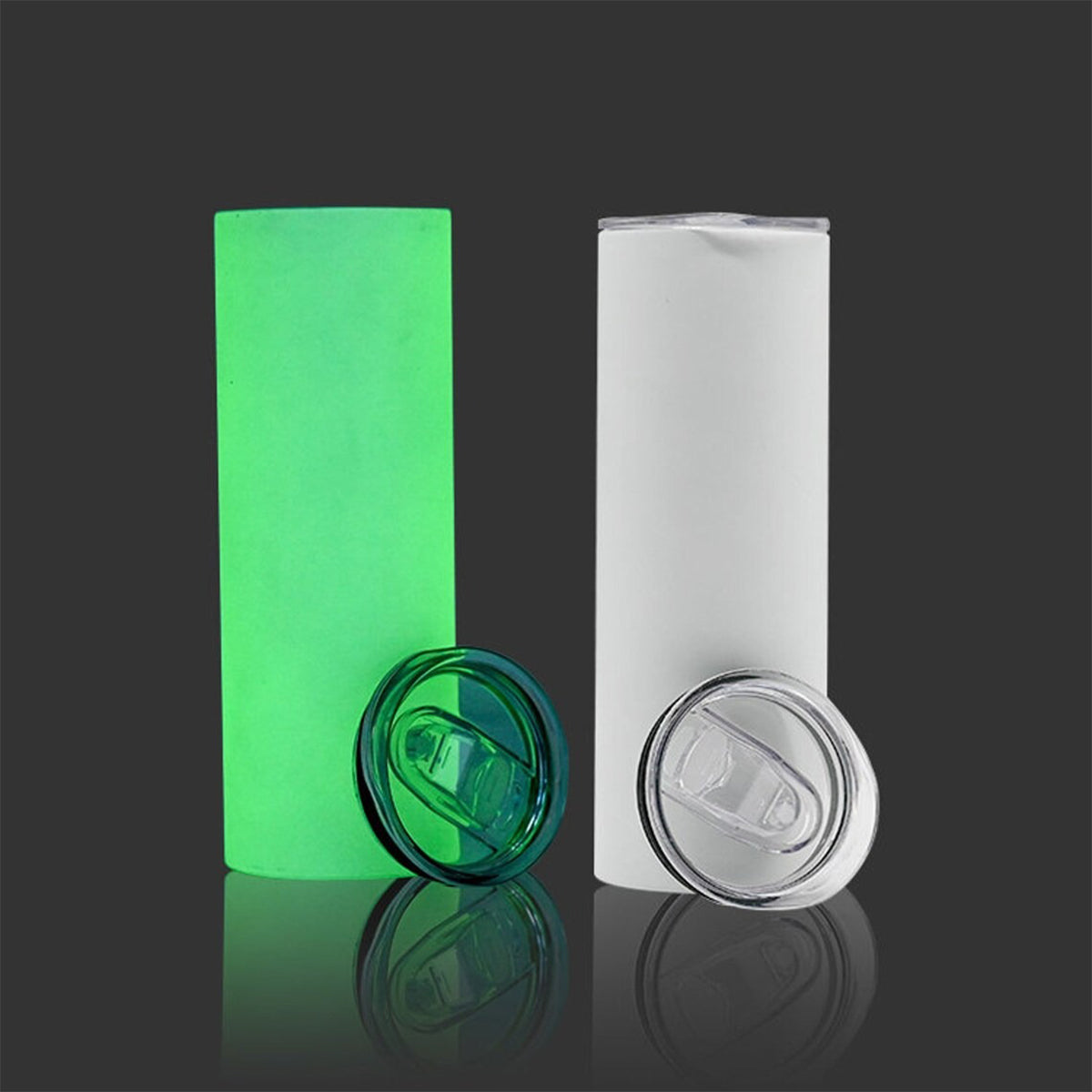 My Last Flying Fck - Personalized Skull Glow Skinny Tumbler