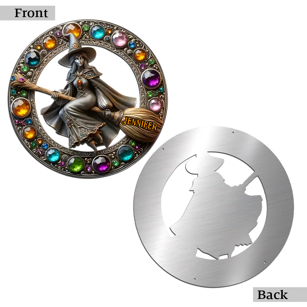 Beautiful Witch - Personalized Witch Cut Metal Sign