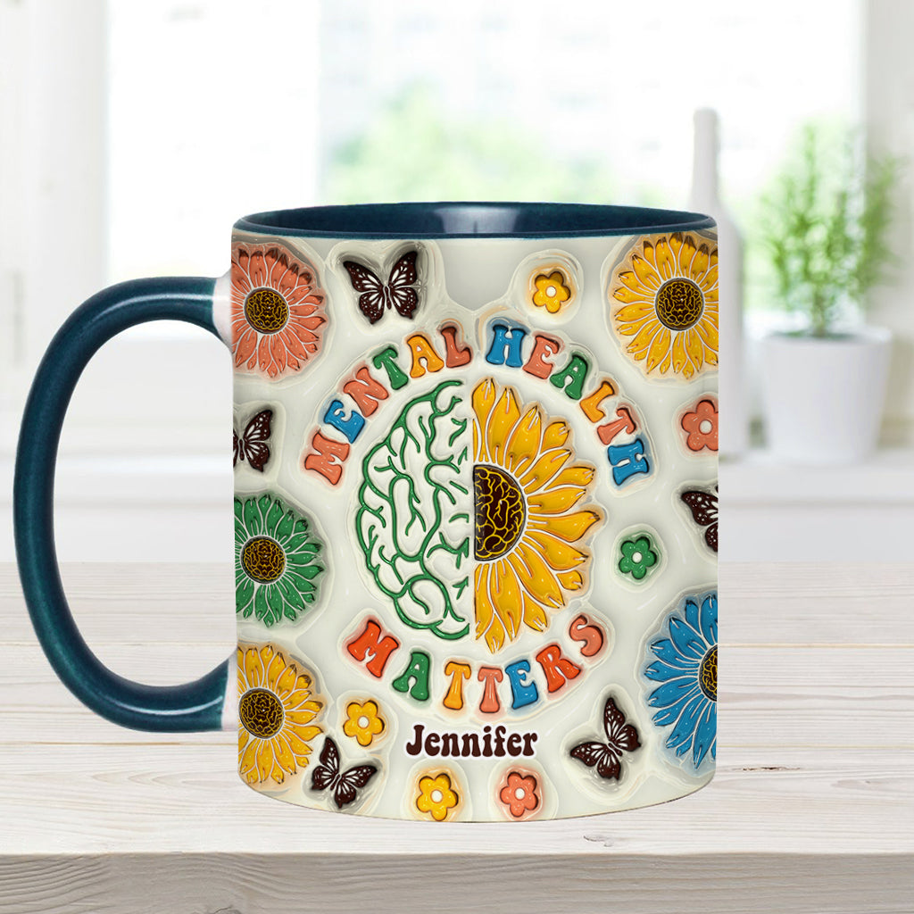 Mental Health Matters - Personalized Mental Health Awareness Accent Mug