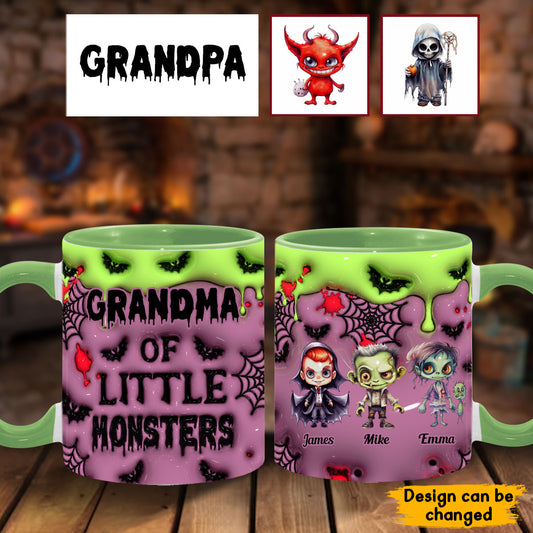 Grandpa Of Little Monsters Any Title - Personalized Grandpa Accent Mug