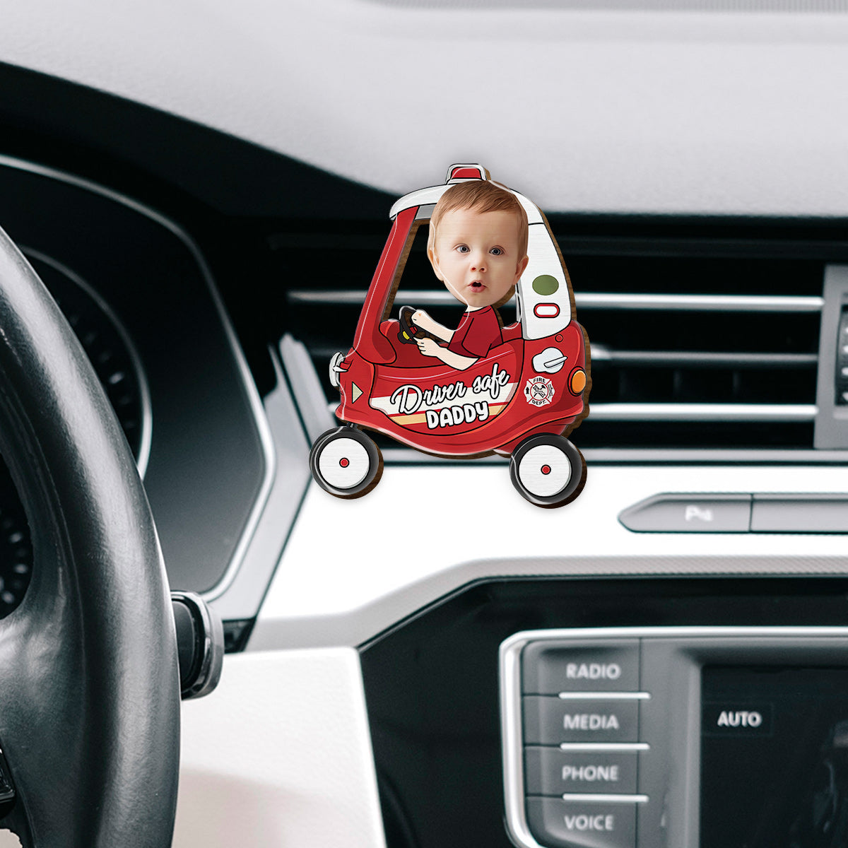 Drive Safe, Daddy/ Dad/ Papa... - Personalized Father Shaped Car Visor Clip