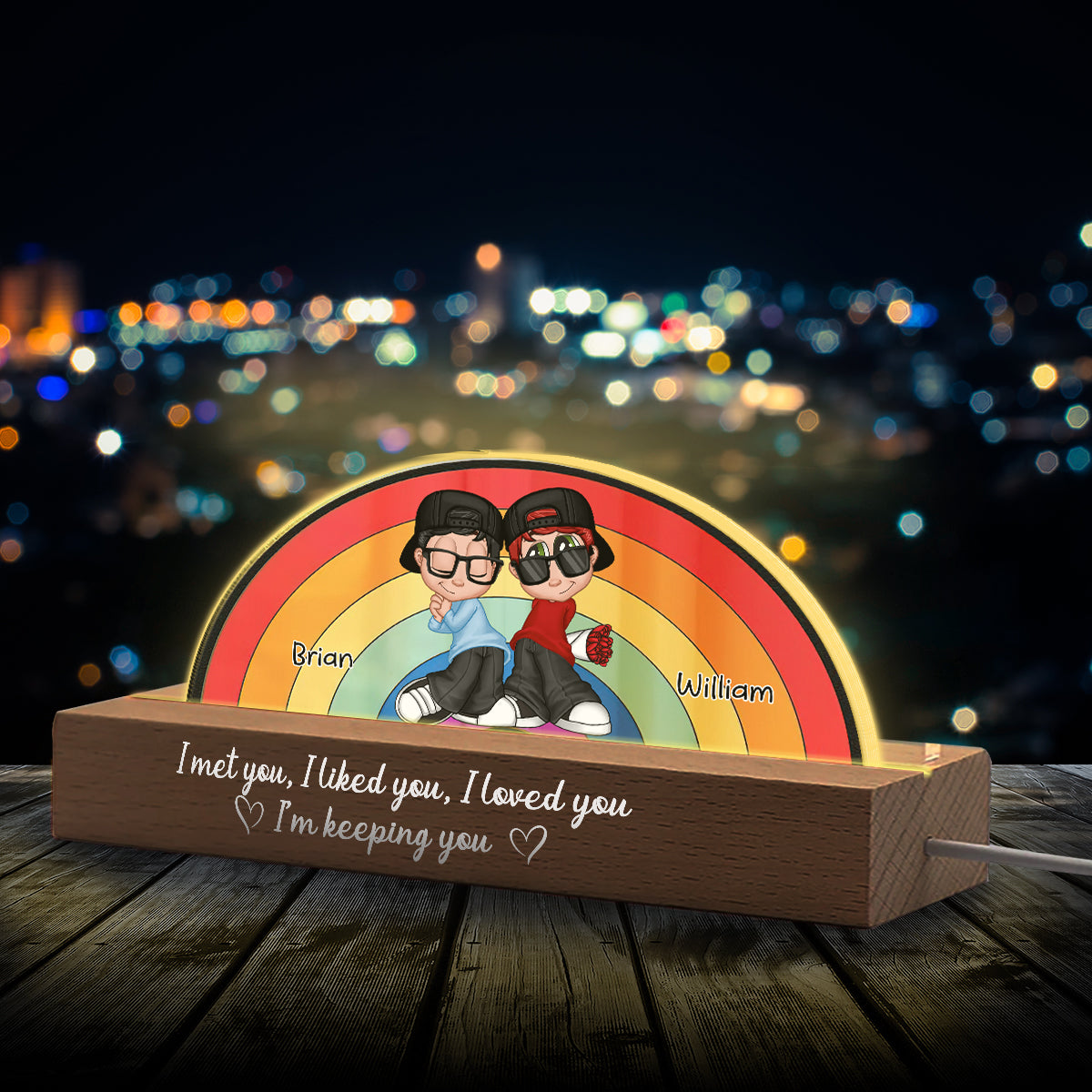 I Liked You & Love You - Personalized LGBT Support Custom LED Night Light