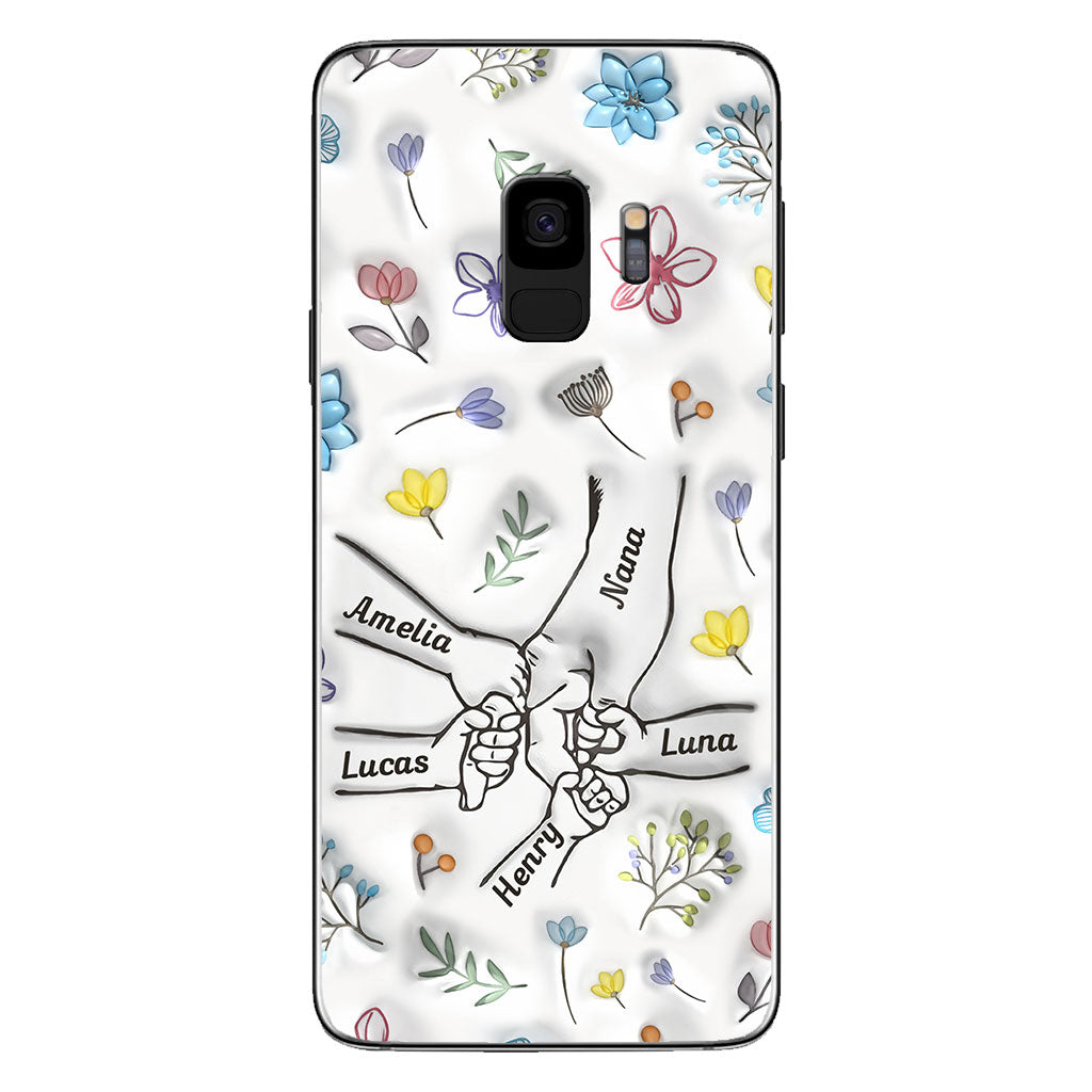 Holding Hands Grandma Mom Nana - Personalized Grandma Phone Case