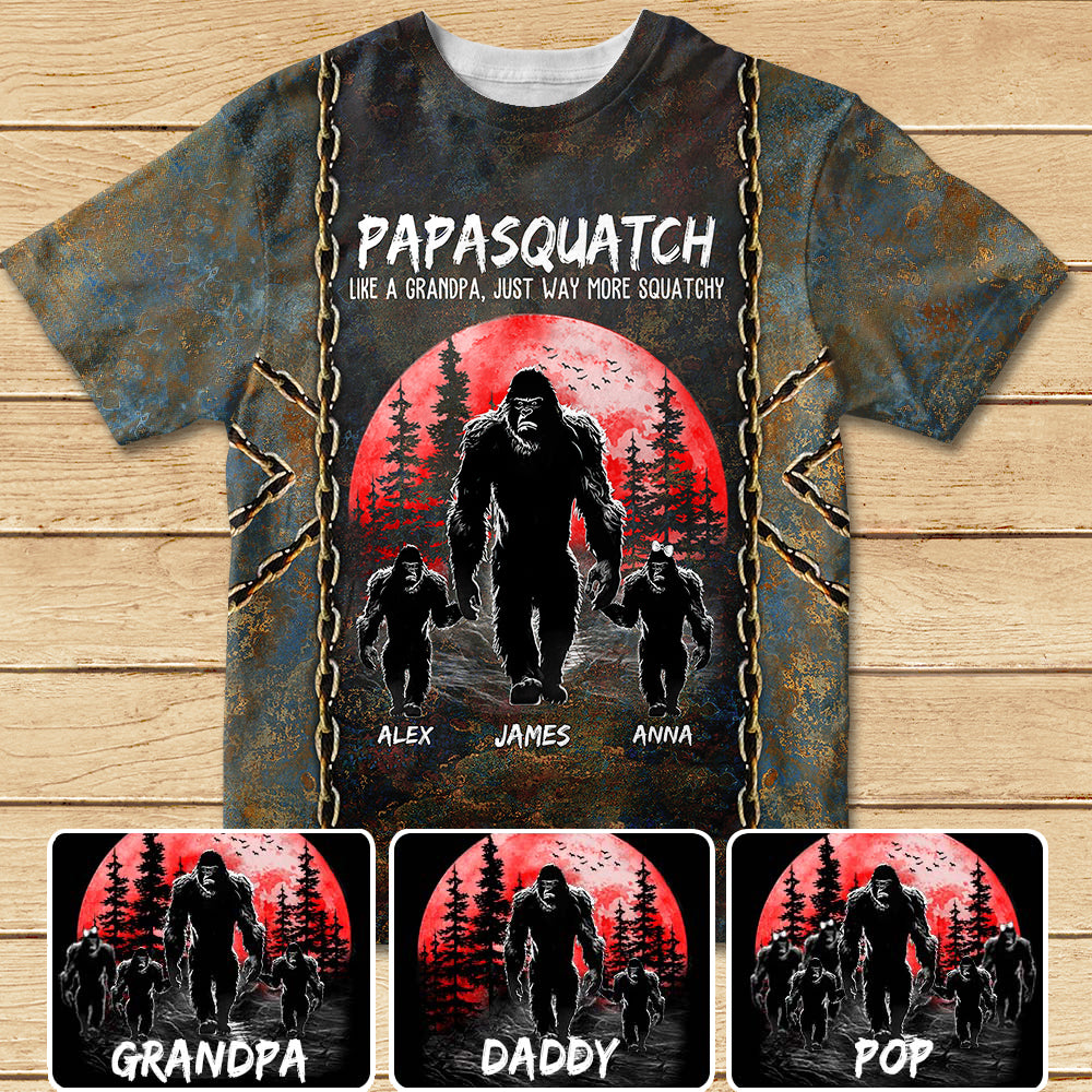 Grandpasquatch - Personalized Father All Over Shirt