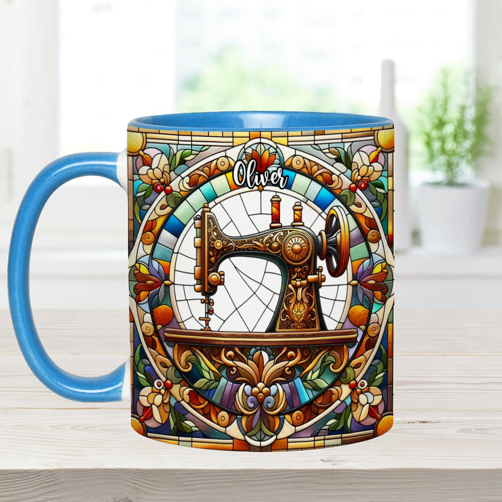 Colorful Sewing Machine - Personalized Sewing Accent Mug