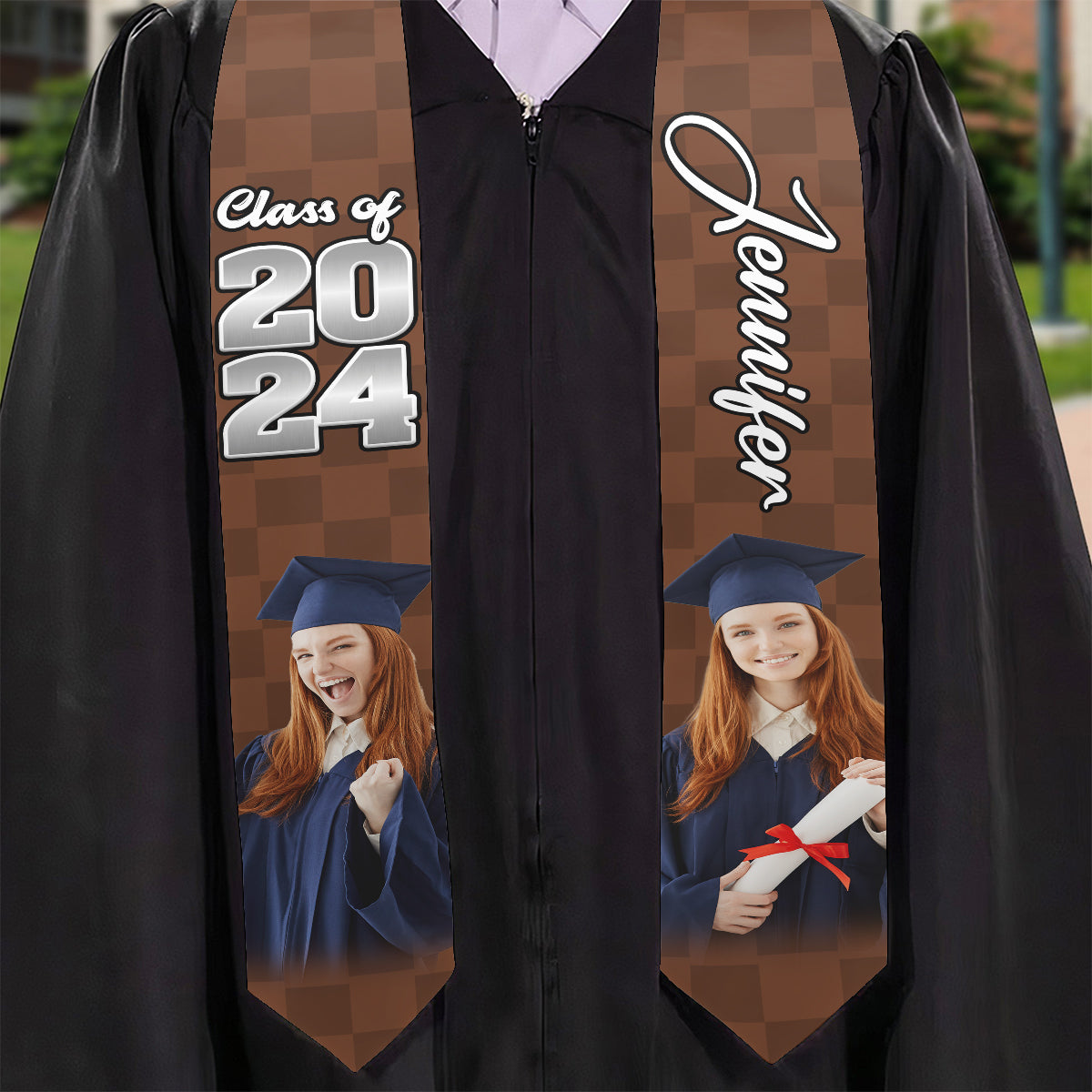 Photo Custom Graduation Stole Sash - Personalized Graduation Graduation Stole