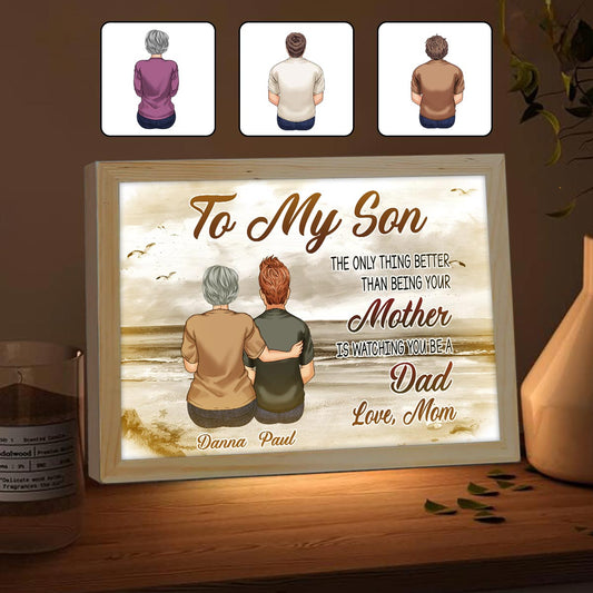 To My Son - Personalized Son Light Photo Frame