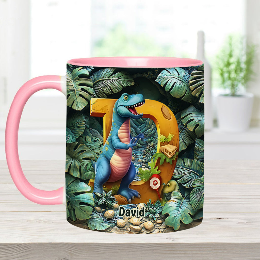 Dinosaur Letter - Personalized Kid Accent Mug