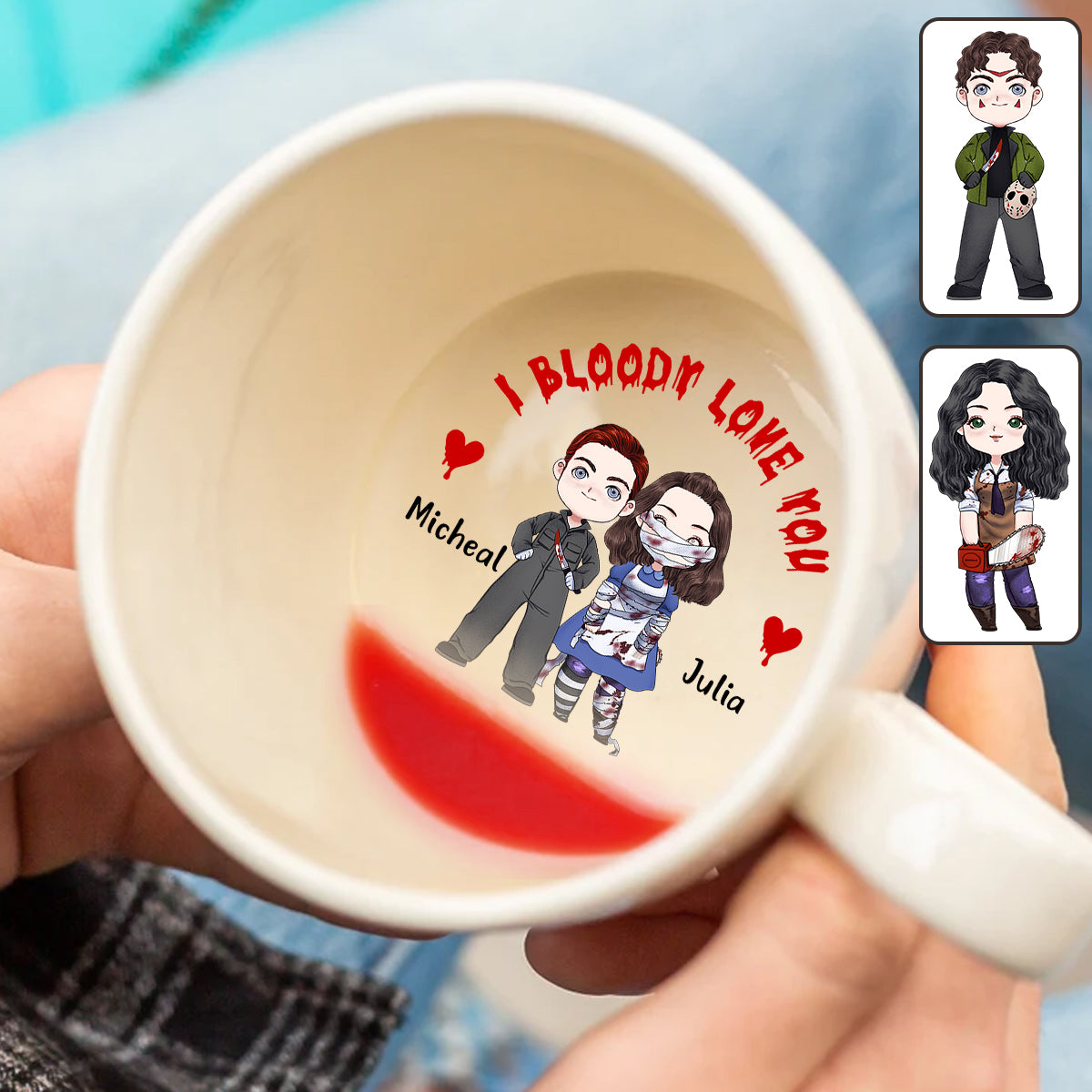 I Bloody Love You - Personalized Couple Hidden Message Mug