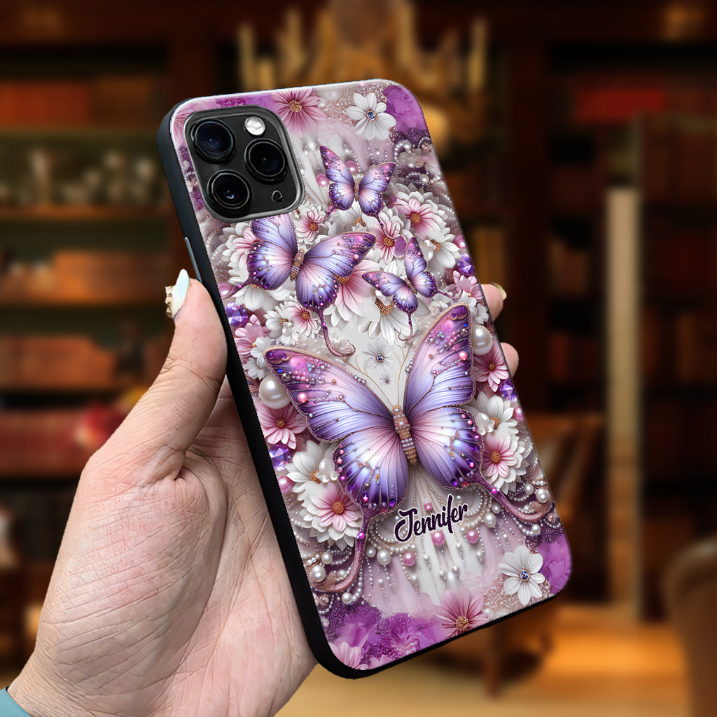 Floral Butterflies - Personalized Butterfly Phone Case