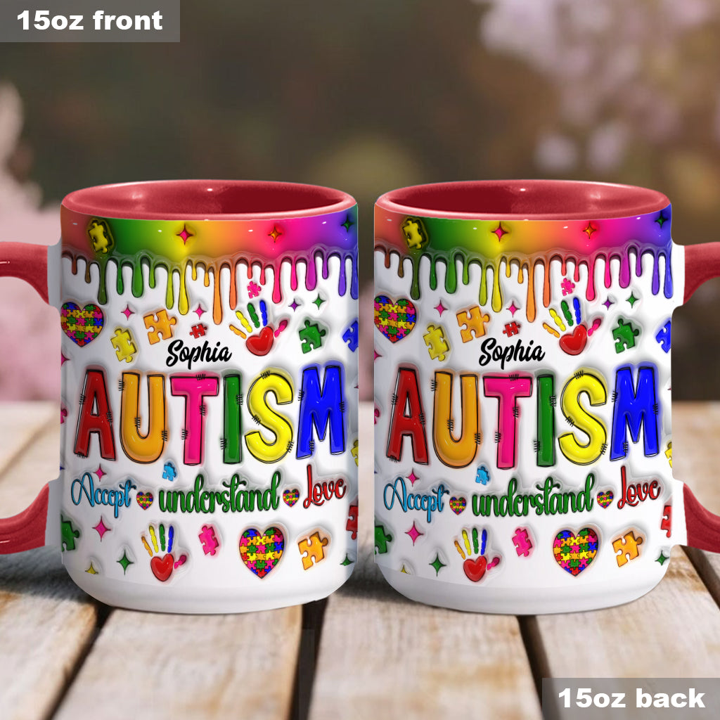 Autism Awareness - Personalized Autism Awareness Accent Mug