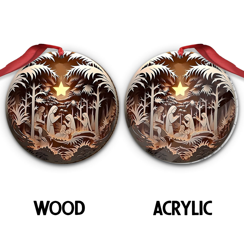 O Come Let Us Adore Him - Personalized Christian Ornament