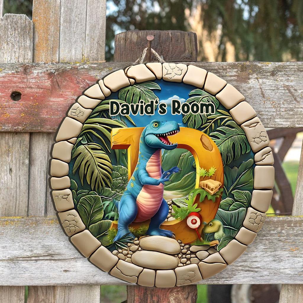 Dinosaur Letter - Personalized Kid Custom Shaped Wood Sign