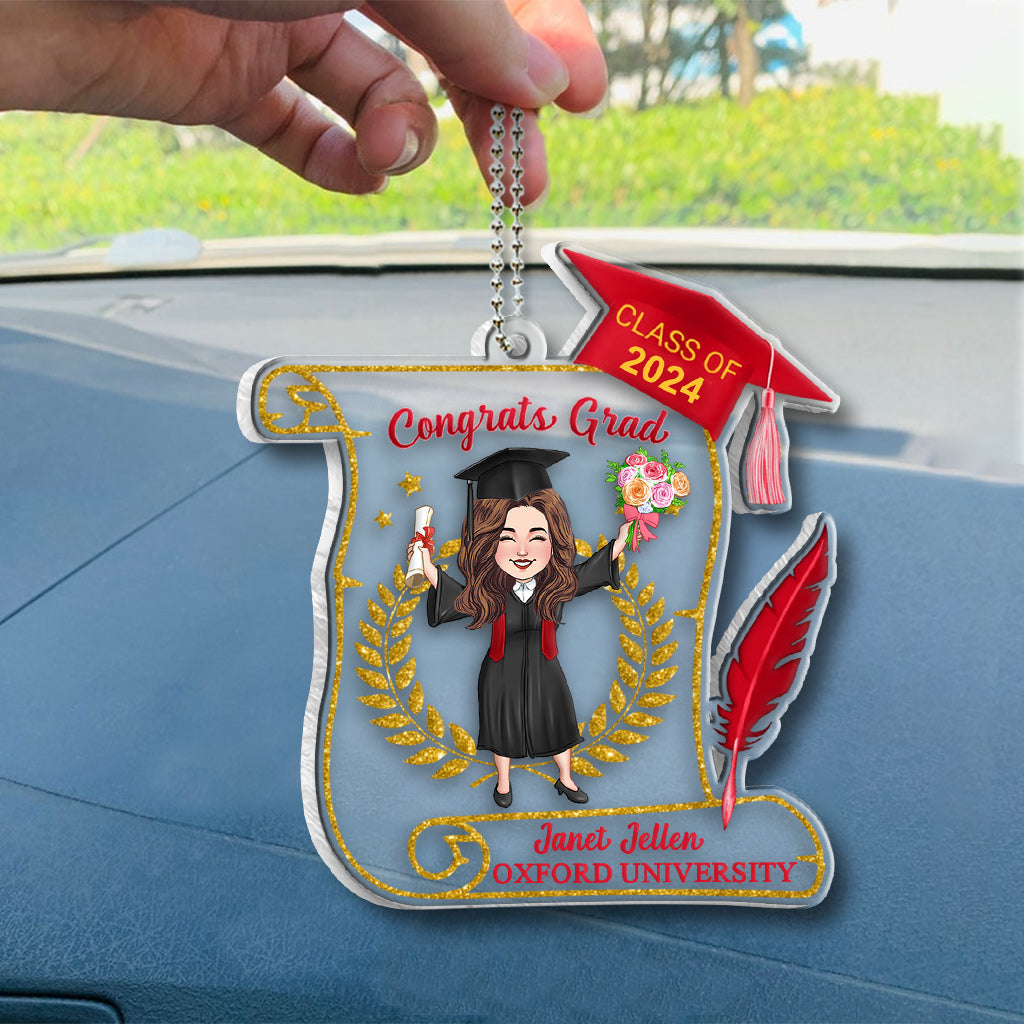 Congratulation Grad - Personalized Graduation Transparent Car Ornament