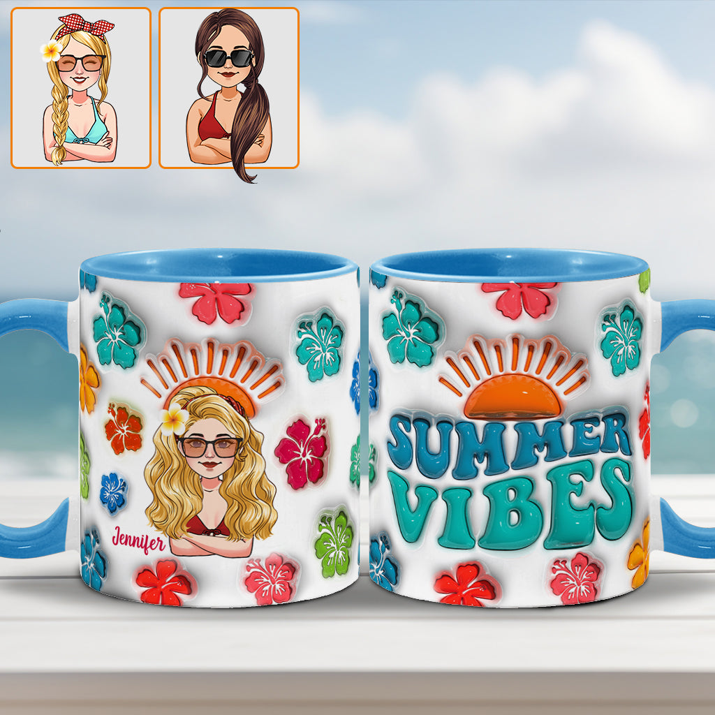 Summer Vibes - Personalized Sea Lover Accent Mug