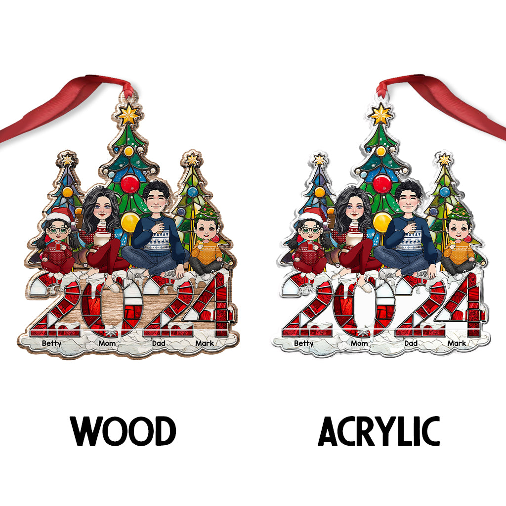2024 Christmas Family - Personalized Family Custom Shaped Ornament