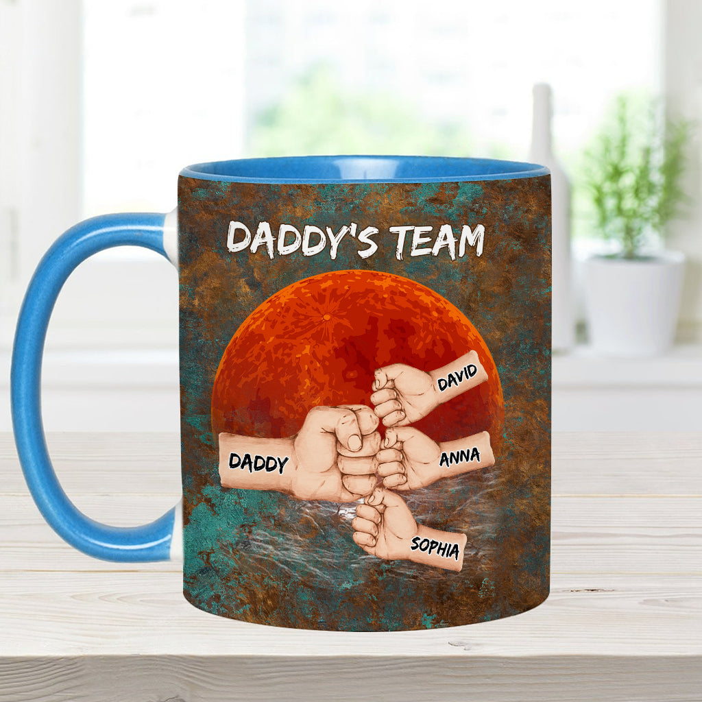 Daddy's Team - Personalized Father Accent Mug