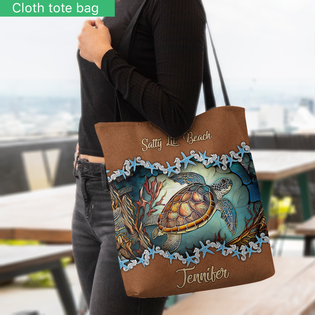 Cute Turtles - Personalized Turtle Tote Bag