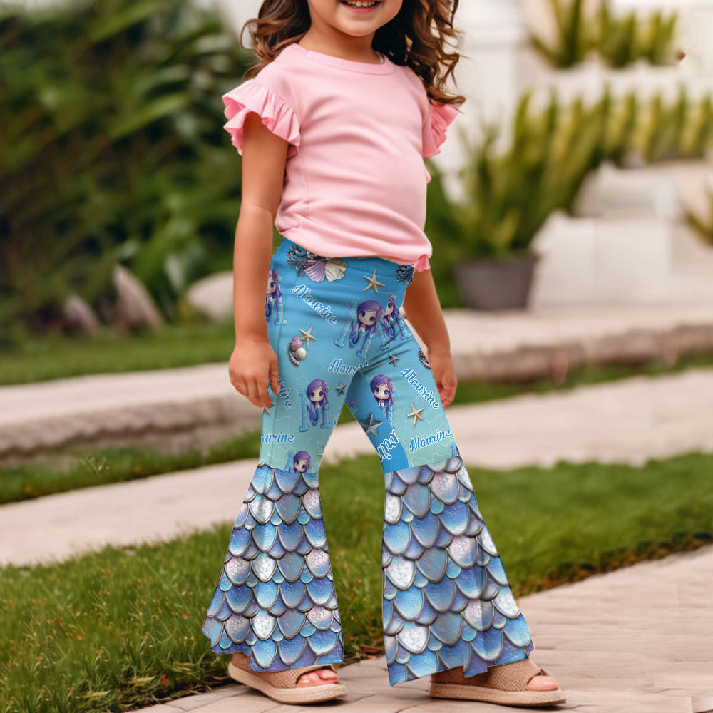 Beautiful Mermaid - Personalized Kid Kid Flare Leggings