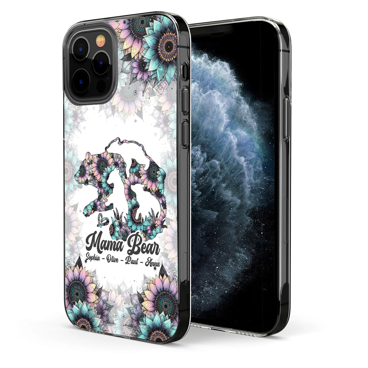 Mama Bear - Personalized Mother Clear Phone Case