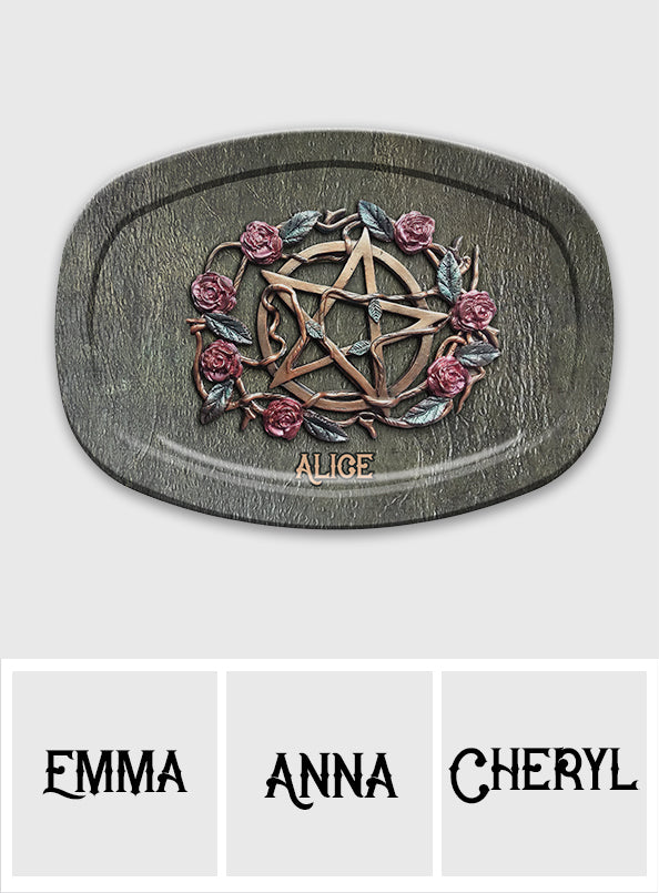 Mystical Witch Ancient Roses - Personalized Witch Plate