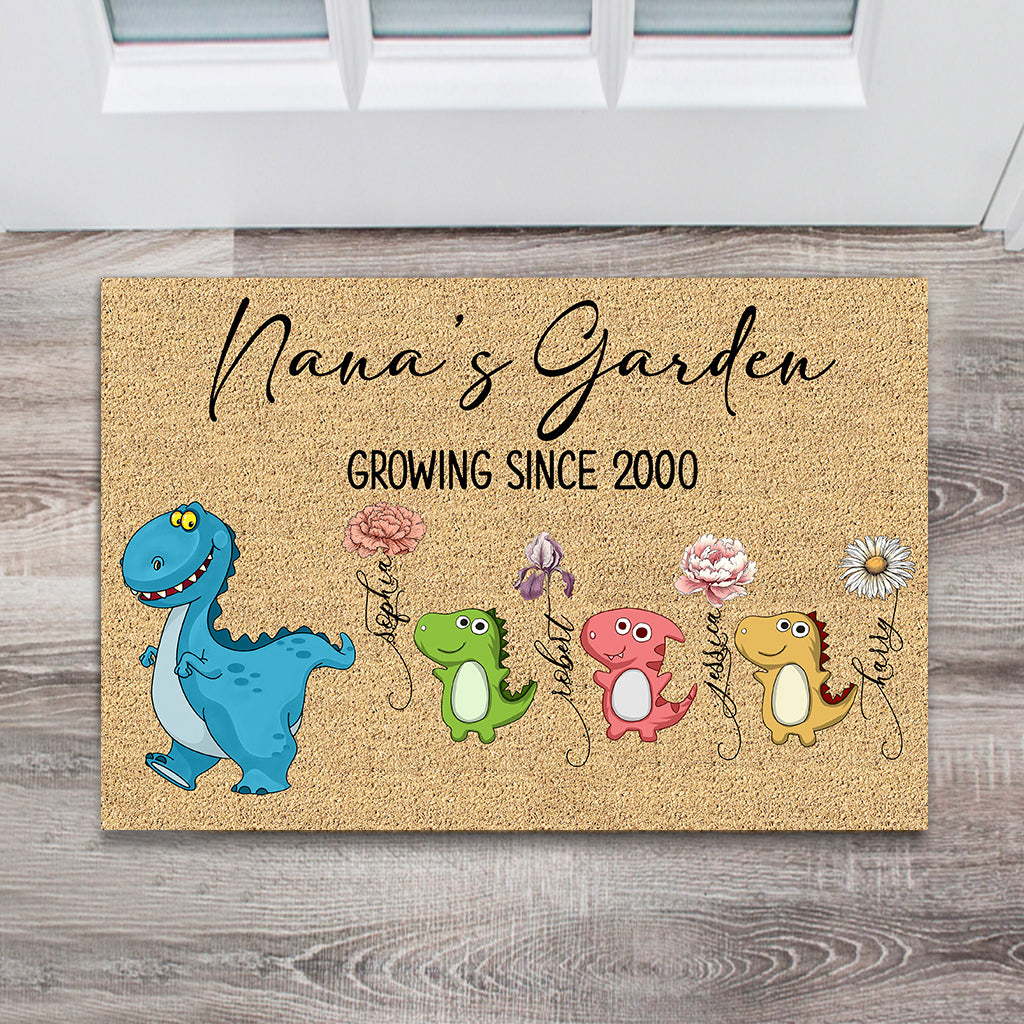 Nana's Garden Nana Saurus - Personalized Grandma Doormat