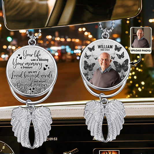 Your Life Was A Blessing - Personalized Memorial Wings Ornament