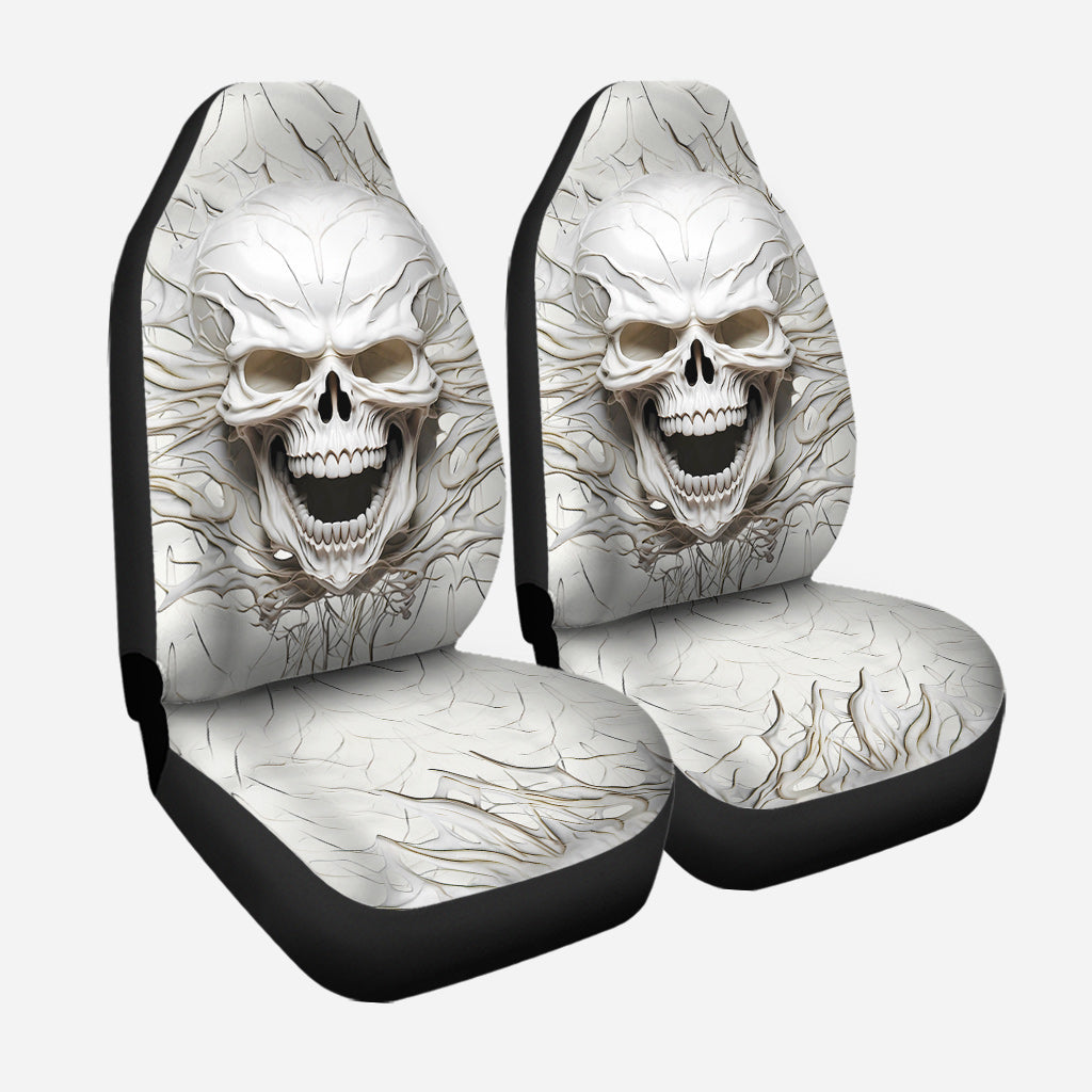 White Skull 3D Version - Skull Seat Covers