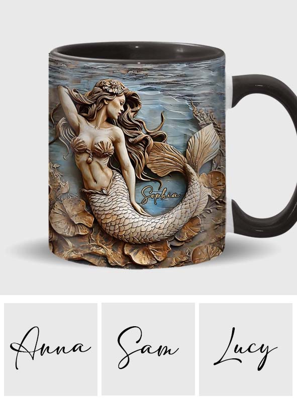 Beautiful Mermaid - Personalized Mermaid Accent Mug