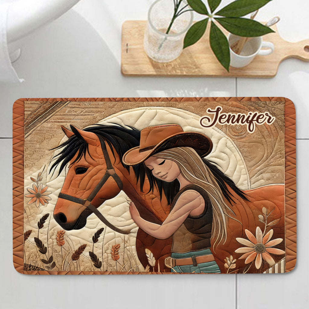 Horse Lovers - Personalized Horse Bathroom Curtain & Mats Set