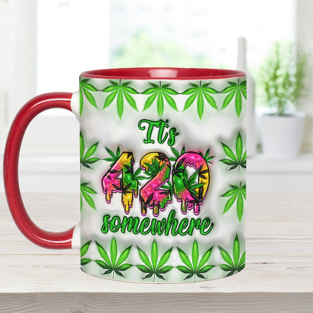 It's 420 Somewhere - Personalized Weed Accent Mug