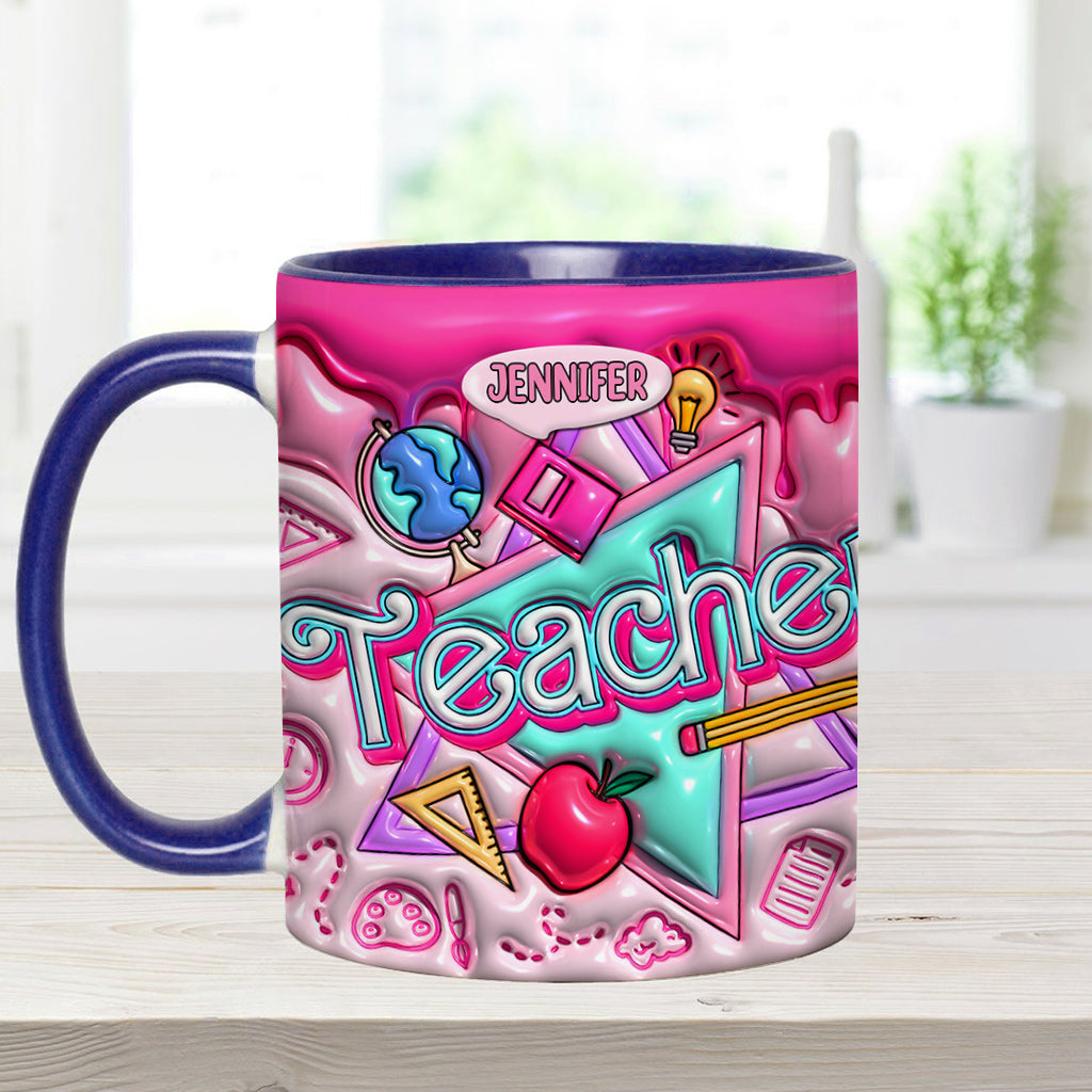 Pink Inflated - Personalized Teacher Accent Mug